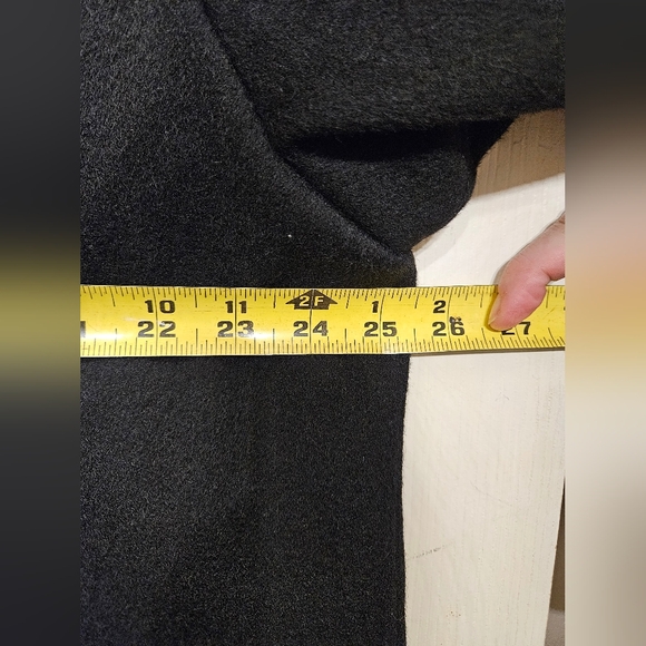 Leslie fay vintage black leopard print wool overcoat jacket womens size 10 - Picture 9 of 10